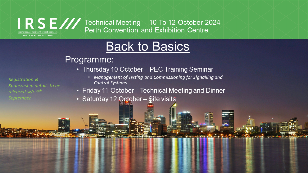 October 2024 Perth Australasian Technical Meeting